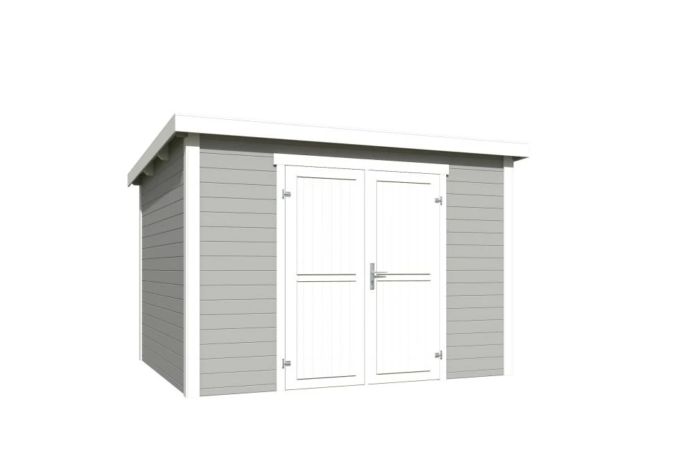 Outdoor Life Blokhut Lotta Platinum Grey-Wit 300 x 250 cm - Afbeelding 2
